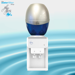 Waterworks SB19 Series Bench Top Water Cooler - White - Blue/Silver Bottle